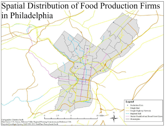 Chart of Philadelphia food production firms