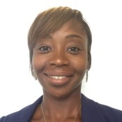 BLACK WOMEN SMILING IN BLUE BLAZER